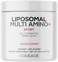 Kodage Liposomal MultiEnergy Toz Supplement - BCAA & EAA Supplement All 9 Essential Platinum Acids, Branched-Chain Platinum Acid, Pre & Post Workout, Unflavored, Liposomal Delivery, Non-GMO, 6.15 ozzzz
