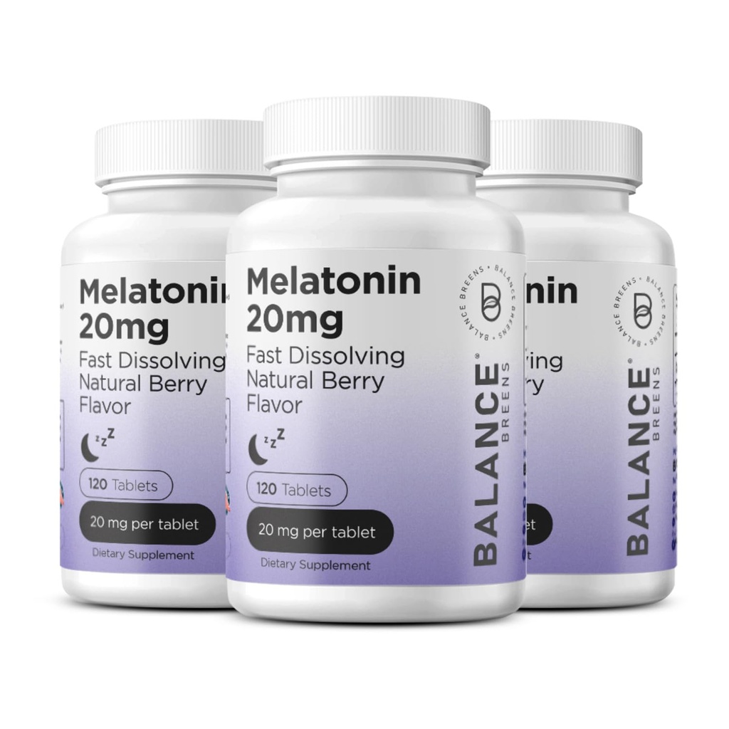 Dengeli Melatonin 20 mg Hızlı Dissolve Tabletleri - Yüksek Potency, Fast Acting, Natural Sleep Support – Sleep Aids for Yetişkinler – Non-Groggy, Drug-Free Formula – 120 Uyku Pills
