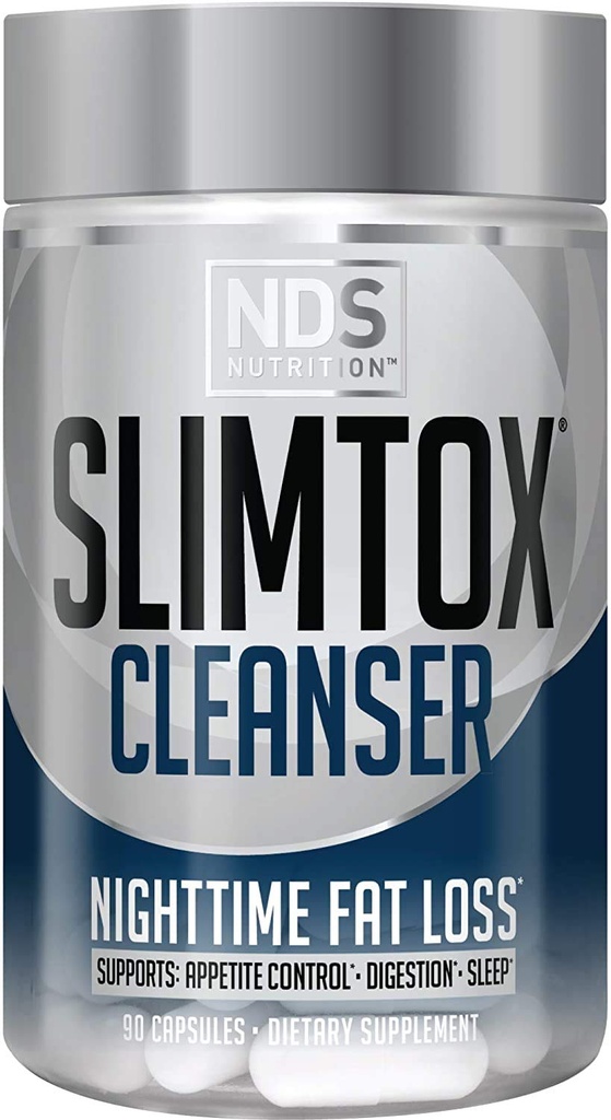 Slim-Tox NDS Nutrition Maximum Fat Loss Support Through Appetite Control, Restful Sleep, Digestive Health - CLA, Chamomile, Safflower Oil - Stimulant Free Dietary Supplement - 90 Capsules …