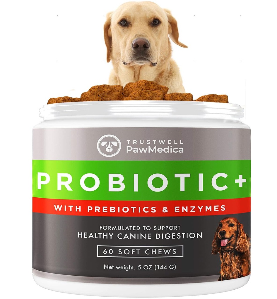 PawMedica Dog Probiyotiks ve Digestive Enzymes, ABD'de yapılan Köpekler için Probiyotikler, Köpekler için Pet Probiyotik Chews, Prebiyotiks & Probiyotik Dog Digestive Support, Probiyotikler - 60 Dog Probiyotik Chews