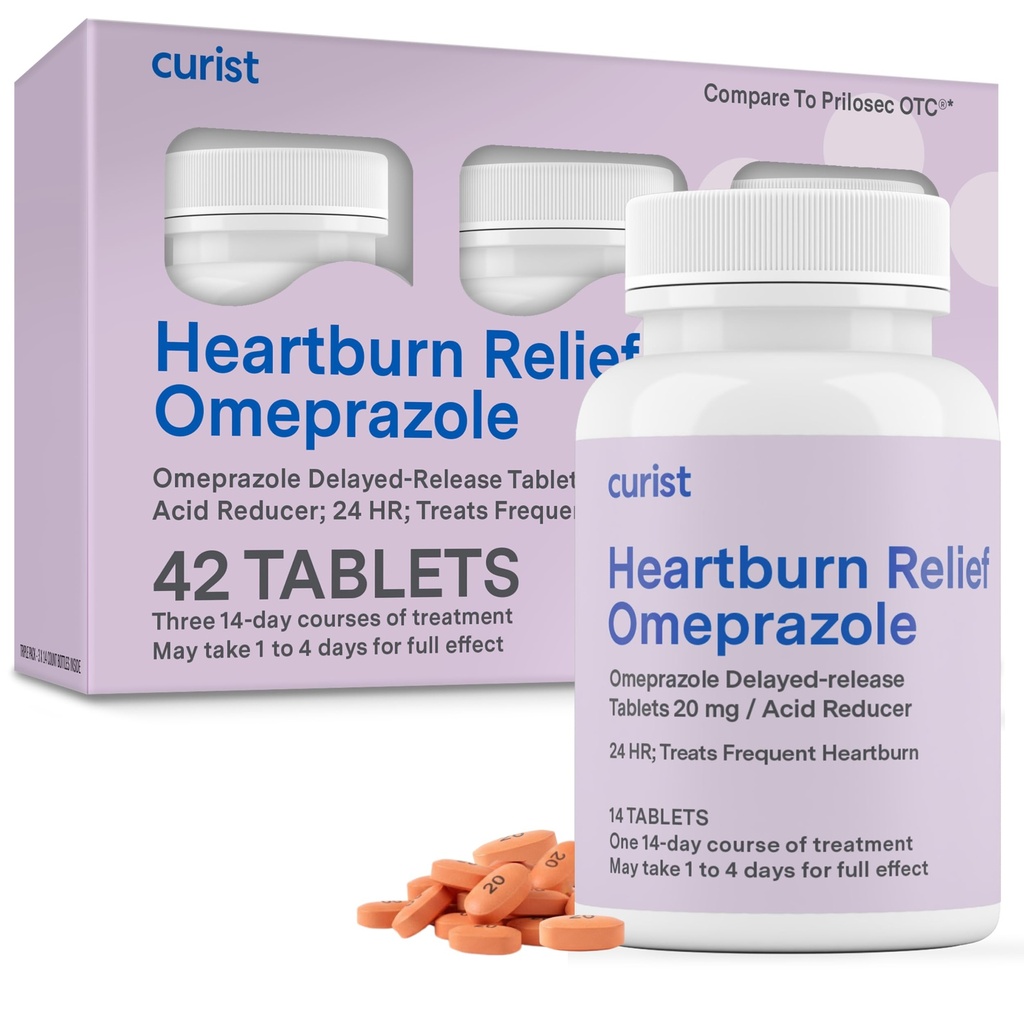 Curist Omeprazole 20mg Tabletleri - 42 Kont Gecikmiş-Releases - Heartburn Yardımı için Asit Reflux Tıp