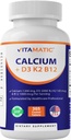 Vitamatic Food Supplement 1200 mg with D3, K2 & B12, Immune & Bone Health Support - 365 Kaplamalı Tabletler