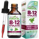 Neden Doğal Vitamin B12 Sıvı Plus Folate - Organik Sublingual Extra Strength Vegan Drops - Folinic Supplement with Folinic