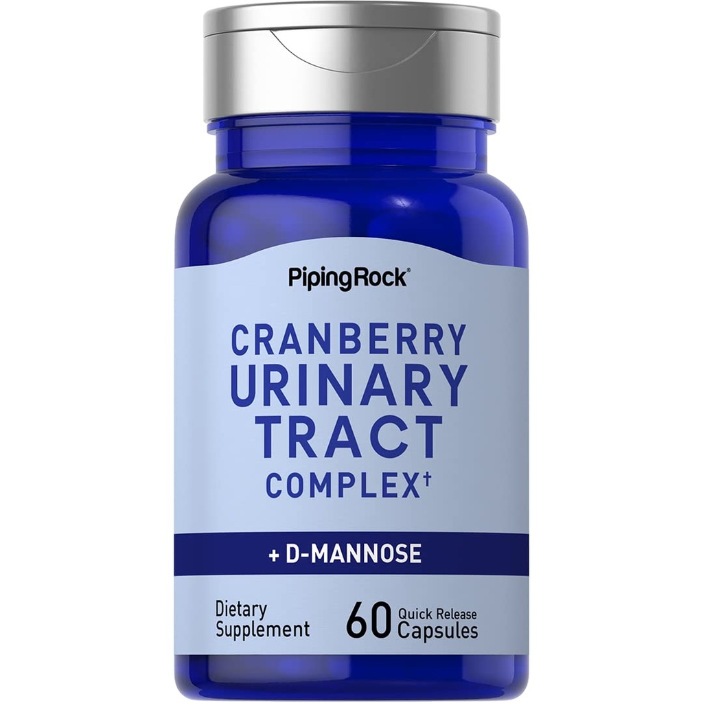 Piping Rock Cranberry Kompleksi | 60 Capsules | D-Mannose ve Probiyotik Kadınlar ve Erkekler | Gelişmiş Urinary Formula | Non-GMO, Gluten Free