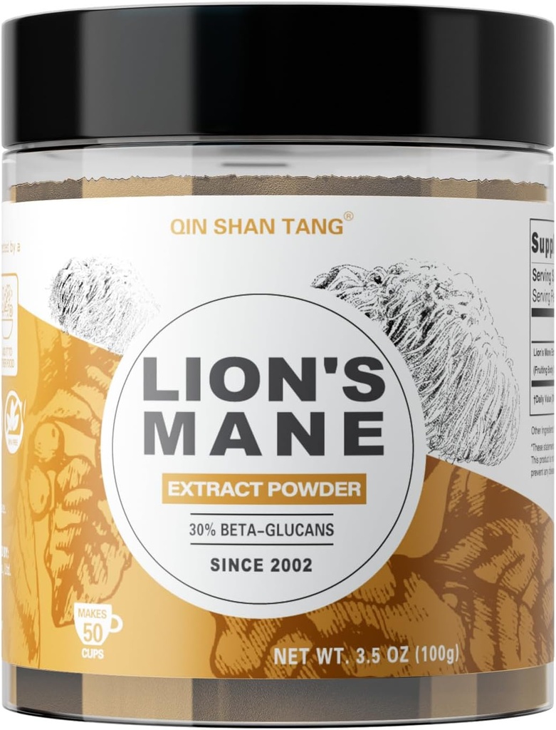 Aslan'ın Mane Mushroom Tozu, Gerçek Meyveli Vücut Takdiri - 100g, Zihin ve Odak için Beyin Tamamı,% 30 Beta-glucans