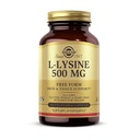 Solgar L-Lysine 500 mg - 100 Sebze Capsules - Skin & Tound Support - Non-GMO, Vegan, Kosher, Gluten Free - 100 Hizmet