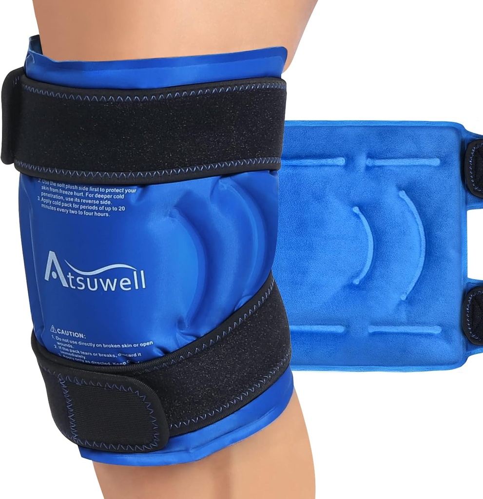 Atsuwell Buz Paketi Dizler için Reusable Gel Buz, Dizler için Flex Cold Compress Cold Pack, Elbow, Shin, 1 Pack