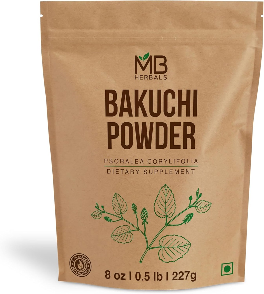 MB Herbals Bakuchi Toz 8 oz / 227 Gram | Psoralea corylifolia Tohumları Toz | Babchi | Skin Care
