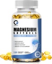 Magnezyum Glycinate Capsules, High Abxia Magnezyum Glycinate 400 mg ile B6 & D3 Magnezyum Kompleksi Kas, Bone & Energy Support Non-GMO 120 Kont Vegan