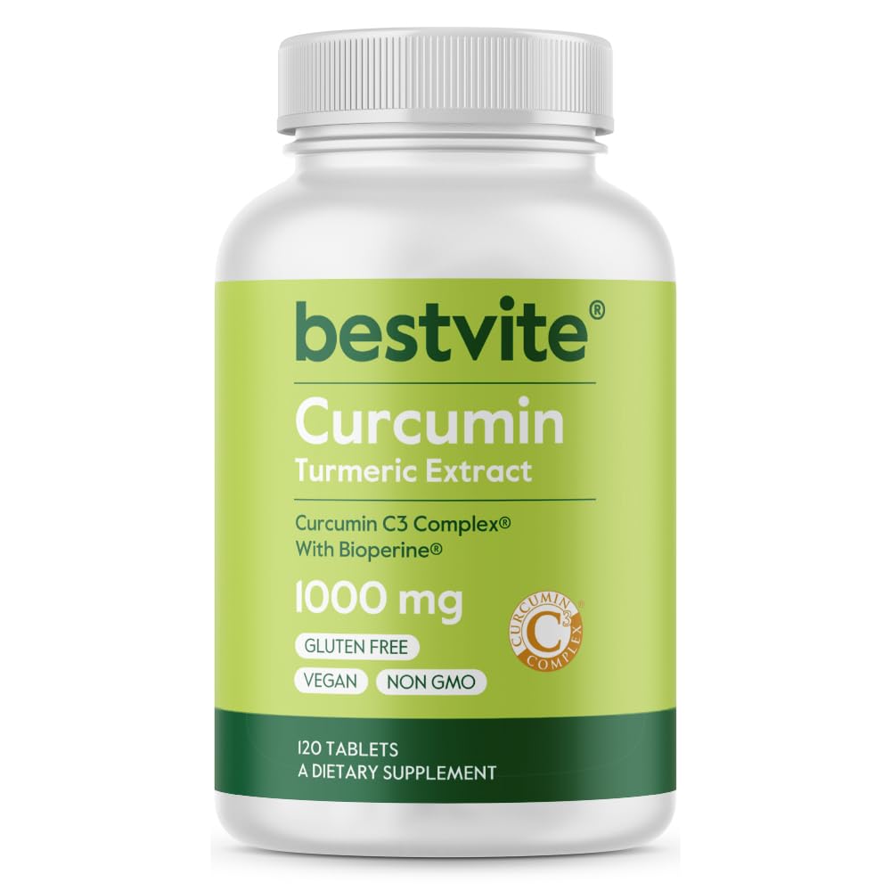 Curcumin 1000 mg (Turmeric)(120 Tablet) Curcumin C3 Kompleksi ve Bioperine ile Made with Curcuminoids - Vegan