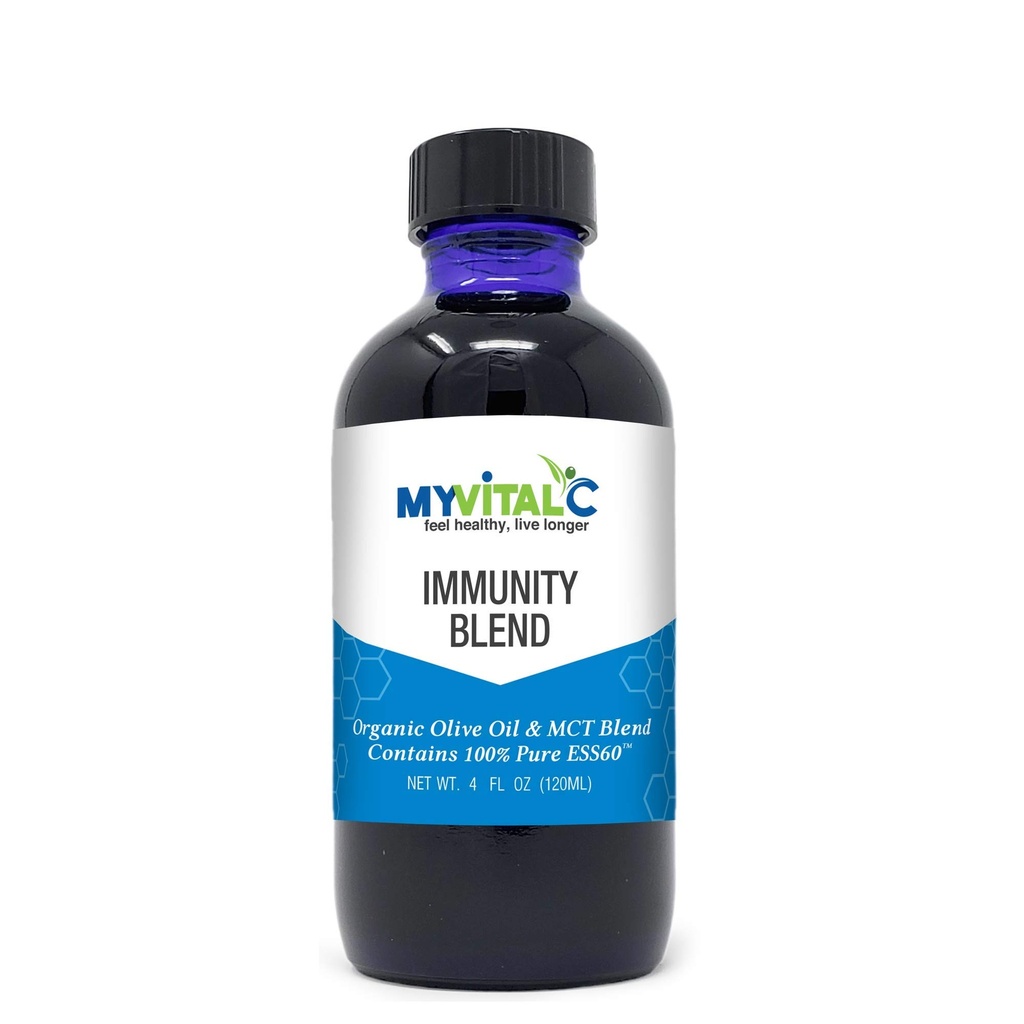 MyVitalC Immunity Blend in Organic Ekstra Virgin Zeytinyağı & MCT Mix 120 ML - Saf ESS60 for Nootropic - Focus - Sleep - Antioksi - Energy - Longevity & Immunity