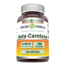 Amazing Formulas Beta-Carotene Supplement | hizmet başına 25000 IU | 180 Softgels | Non-GMO | Gluten-Free | Made in USA