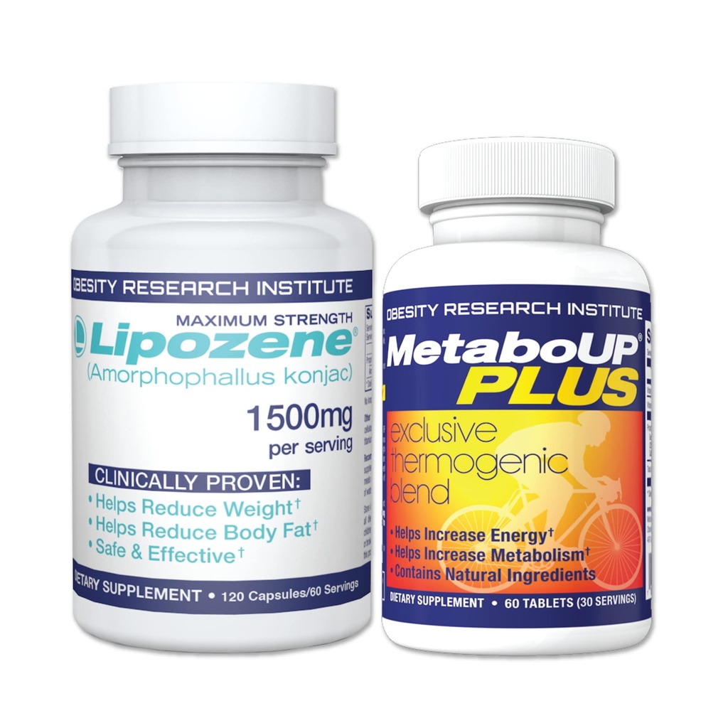 Lipozene Kilo Kaybı Bir Mega Şişe 120 Kont ve MetaboUP Termogenic Supplement 60 Total - Boost Metabolism, Enerjiyi artırmak ve Uygulamanızı Kontrol Etmek