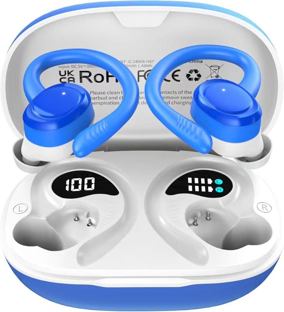 Kablosuz Earbud Bluetooth Ear Buds, LED Ekran IPX7 Su