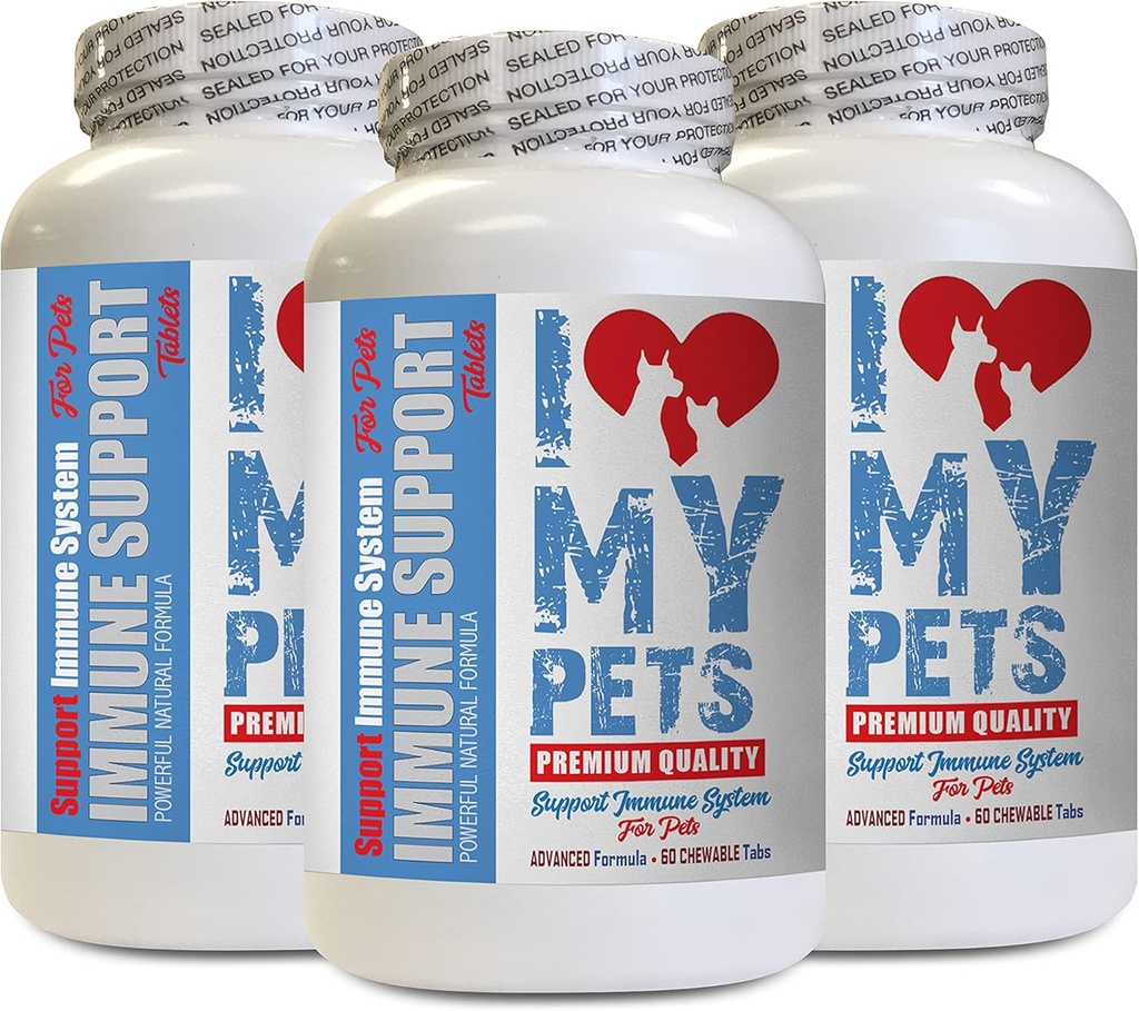 I LOVE MY PETS LLC Yaşlı kedi Supplements - PET Immune Support - Köpekler ve Kediler - Poker - Sağlıklı - kedi Turmeric - 180 Tedaviler (3 Şişeler)