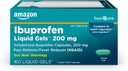 Temel Bakım Ibuprofen Liquid Gels 200 mg, Ağrı Reliever/Fever Solution Liquid Filled Capsules, For Headache, Toothache, Backache, Menstrual Cramps and More, 160 Count Count Count Reliever/Fever Solution Liquid Filled Capsules, For Headache, Toothache, Backache, Menstrual Cramps and More, 160 Kont
