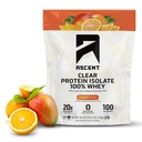 Yüzde 100 Clear Whey Protein Tozu - Post Workout, Zero Yapay Flavors & Sweeteners, Gluten Free, 5.5g BCAA, 2.1g Leucine, Essentials, Orange Mango, 20 Hizmetler