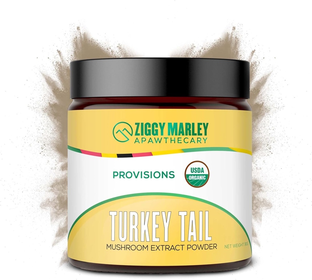 Ziggy Marley'in USDA Organik Türkiye Tail Mushroom Tozu Köpekler ve Kediler için – Destek Immunity & Digestion – Meyve Vücut Takması, 90 Grams
