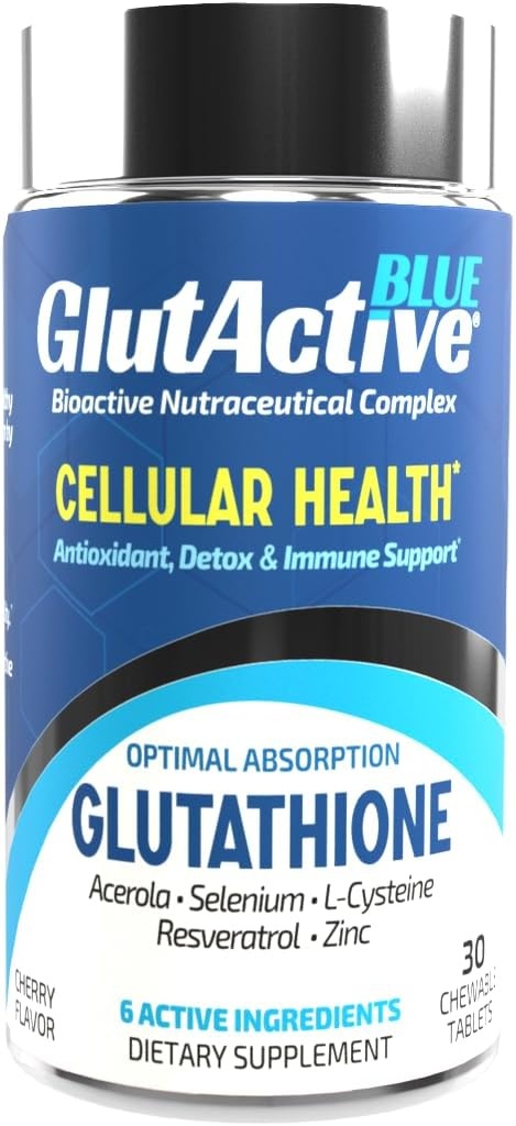 Blue 800mg | Glutathione | Antioksi, Art Immunity & Energy – Detox & AntiAging, Cysteine, Selenium, çinko, Resveratrol, Acerola (VIT-C). Chewable. 30ct
