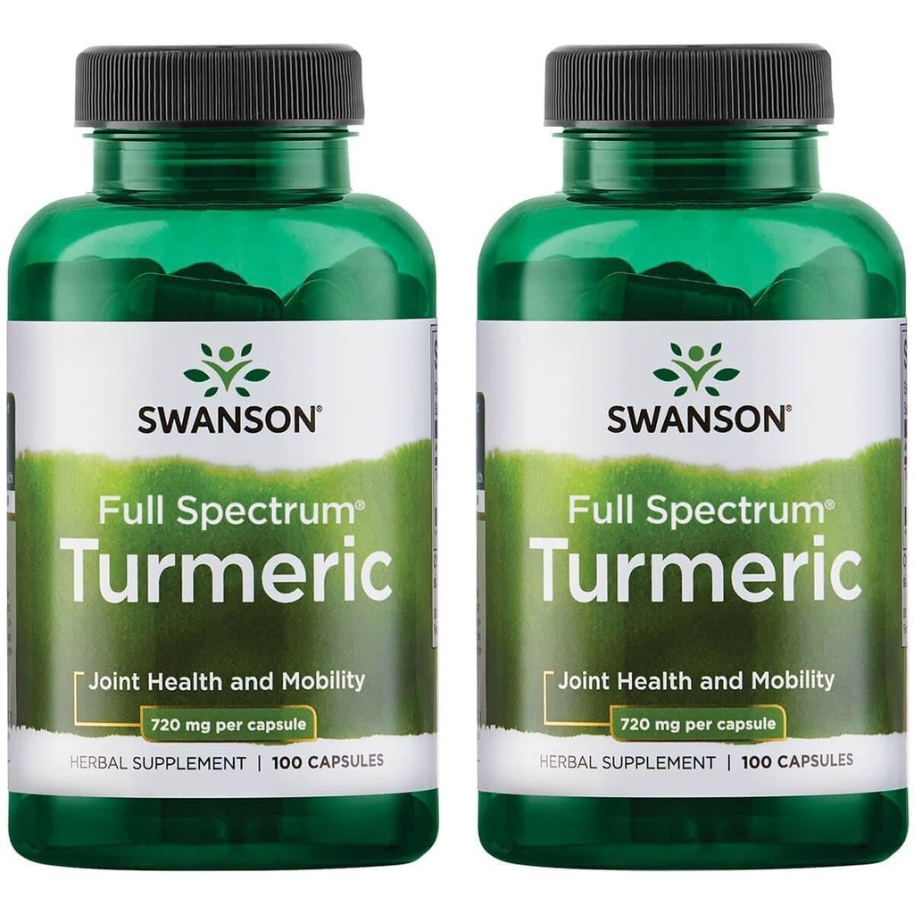 Swanson Premium Brand Turmeric Curcumin Antioksi Joint Health Cardiovascular Liver Detox Mood ve Memory Support Supplement Curcuma Longa (Rhizome) 1.44 Grams (1440) 100 Capsules (Pack of 2)