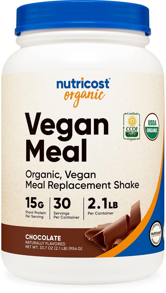 Nutricost Organik Vegan Meal Emekli Shake Toz (Chocolate) - sertifikalı USDA Organik, Vegan ve Gluten Free