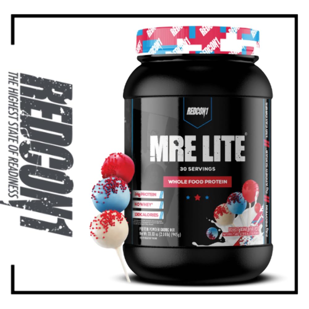 Redcon1 MRE Lite Whole Food Low-Carb Meal Change Protein Toz - Rocket Bomb Kek Pop (2.11 Lbs. / 30 Hizmet)