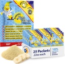 Beslenme Tasarımları, Prebiyotik Nana Flakes ile Inulin,% 100 Pure Banana Flakes, Yüksek Protein & Prebiyotik Fiber, Digestive Wellness, Yetişkinler ve Çocuklar için (25 Single-Serve Packs)
