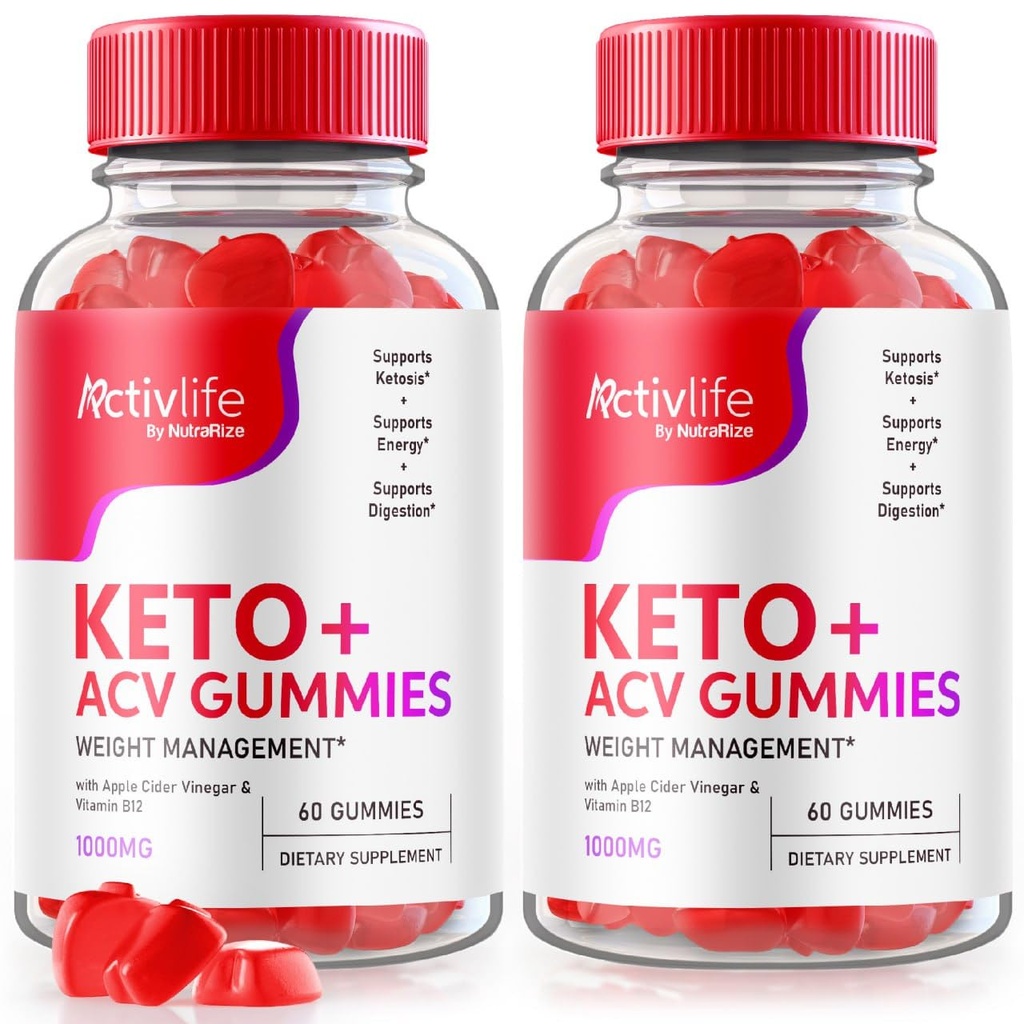 NutraRize (Brook of 2 ActivLife Keto + ACV Gummies for Advanced Kilo Kaybı, Gelişmiş Formula, Yorumlar (120 Gummies)