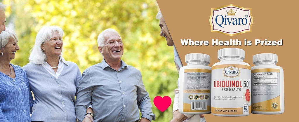 QIH23: Ubiquinol 50 Pro Health COQ10 (60 Capsules) - Ubiquinol Supplement with Active Form of Coenzyme Q10 - Hücresel Enerji Üretimi için Güçlü Antioksi, Genel Sağlık ve Wellness
