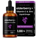 NutraChamps Organik Elderberry Syrup - 5000 mg C & çinko ile Yaşlılık - Siyah Yaşlı Sıvı Ödevleri - Sugar-Free Immunity Alert, Vegan, Gluten-Free