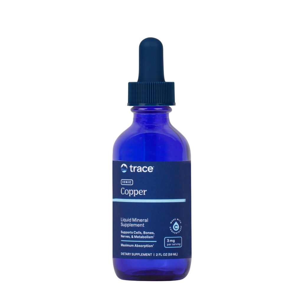 Trace Minerals Ionic Copper - Blood Health için Sıvı Copper Supplement - Sağlıklı Doku, Metabolism & Nerves - 2 fl oz (48 Hizmet)