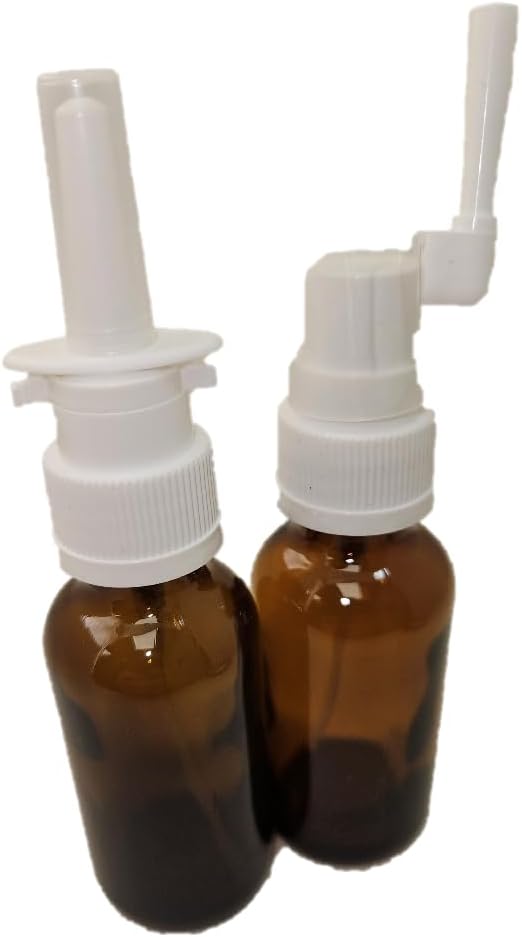 Amber Glass, Colloidal Silver ve Saline Uygulamaları için Nasal ve Oral Spreyer, Boş 30 ml (1oz) 2Pack
