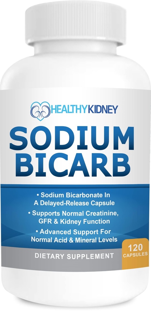 sodyum Bikarbonat 650 mg Capsules Normal Böbrek Fonksiyonlu ve Kidney Health Supplement'i Desteklemek için gecikti. Luke Bikarbonate Kidney Desteği için Tasarlanmış, Asit Relief, alkalinity 120 Pills