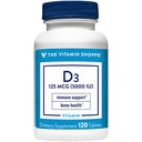 Shoppe Vitamin D3 5000IU Softgel, Bone & Immune Health, Hücresel Büyüme ve Mikrobiyal Abpsiyon, Gluten Free & Once Daily Formula (120 Tablet)