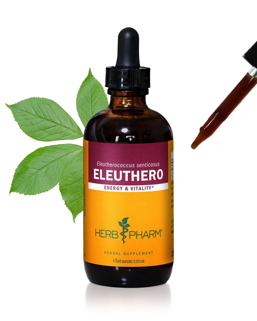 Herb Pharm Eleuthero (Siberian BTC) Enerji ve Stamina için Köklü Madde, Cane Alkol, 4 Ounce