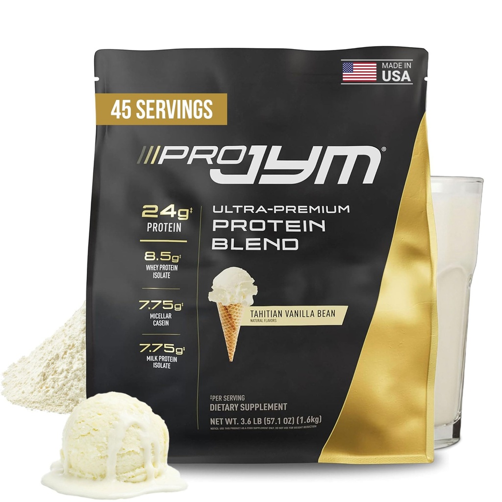 Pro JYM Tahitian Vanilla proteini Toz - Whey proteini, Vakain, & Süt Protein, Erkekler ve Kadınlar için Lean Muscle Building, 45 Hizmetler