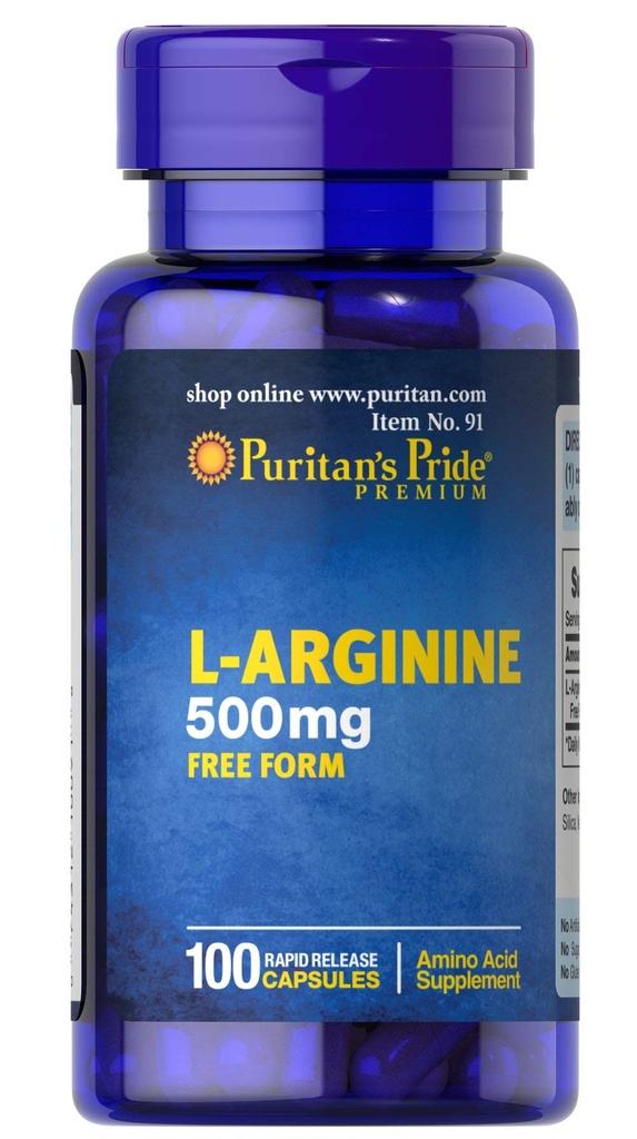 Puritan'ın Gurur L-Arginine 500 mg, Kalp Sağlığı Desteği, 100 Kont