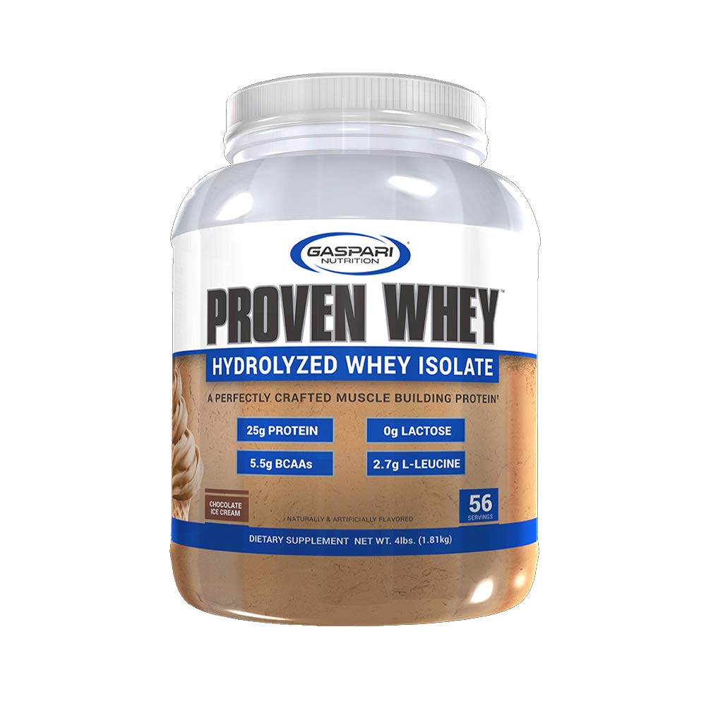 Gazpari Beslenme Proven Whey,% 100 Hydrolyzed Whey Isolate, Yüksek Protein, Lactose Free, Low Carbohidrat ve Low Sugar (4lb, Ice Cream)