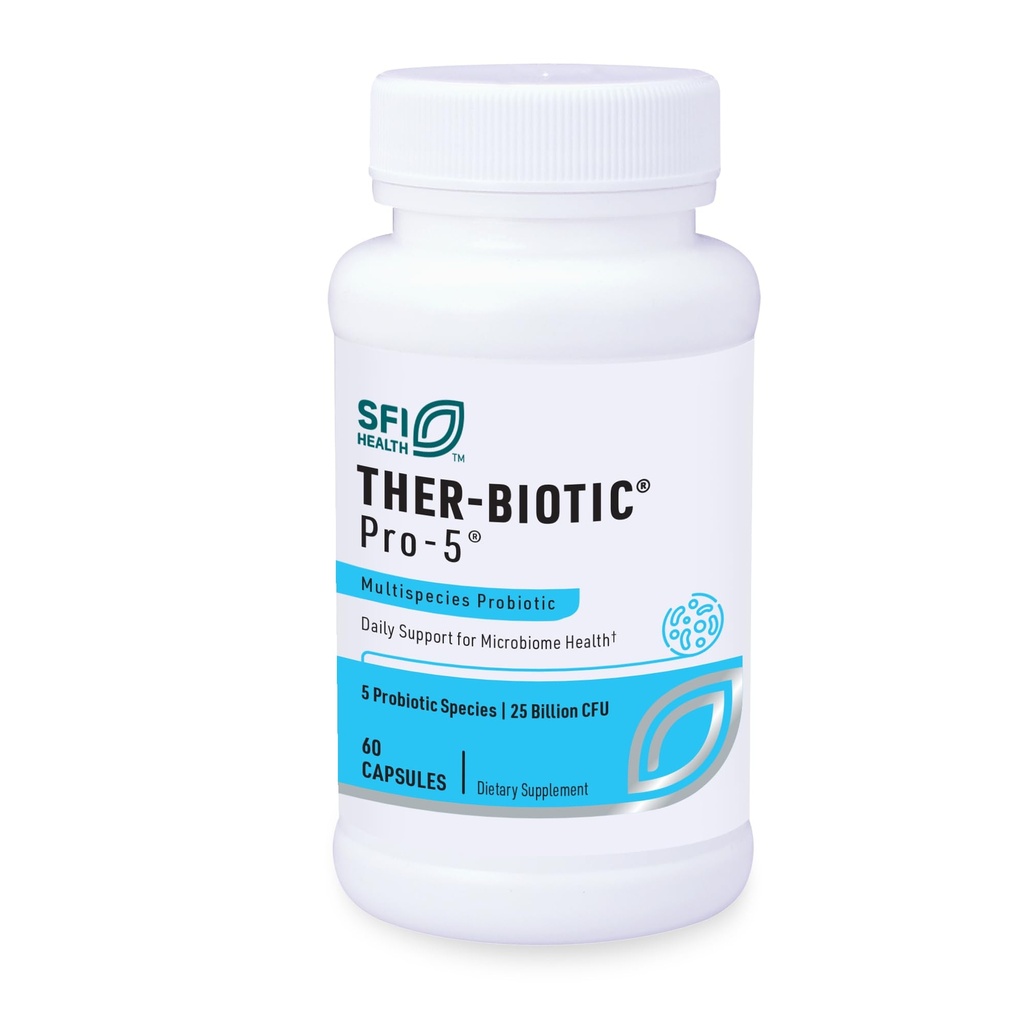 Klaire Laboratuvarları SFI Health Pro-5 Probiyotik - 25 Milyar CFU High Dose Multispecies Gut Re sömürgeleştirme Desteği Erkekler ve Kadınlar için, Hipoallergenic & Dairy-Free (60 Capsules)