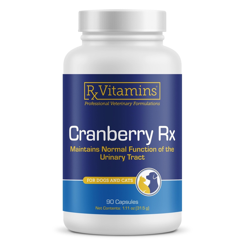 RXs Vitamin Cranberry Capsules - Köpek ve Kediler için Cranberry Supplement - Urinary Tract Health ve Bladder Health için Destek - Cat UTI Remedy ve Dog UTI Prevention - Boost Immune Support - 90 count