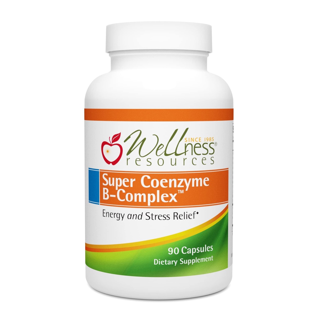 Wellness Kaynakları Super Coenzyme B Kompleksi - 90 Capsules - Vitamin B12, Saç Büyümesi için B Kompleks, Adrenal Destek & Stres Yardımı - Meden B12, Folate, Biotin, Riboflavin, Thiamine