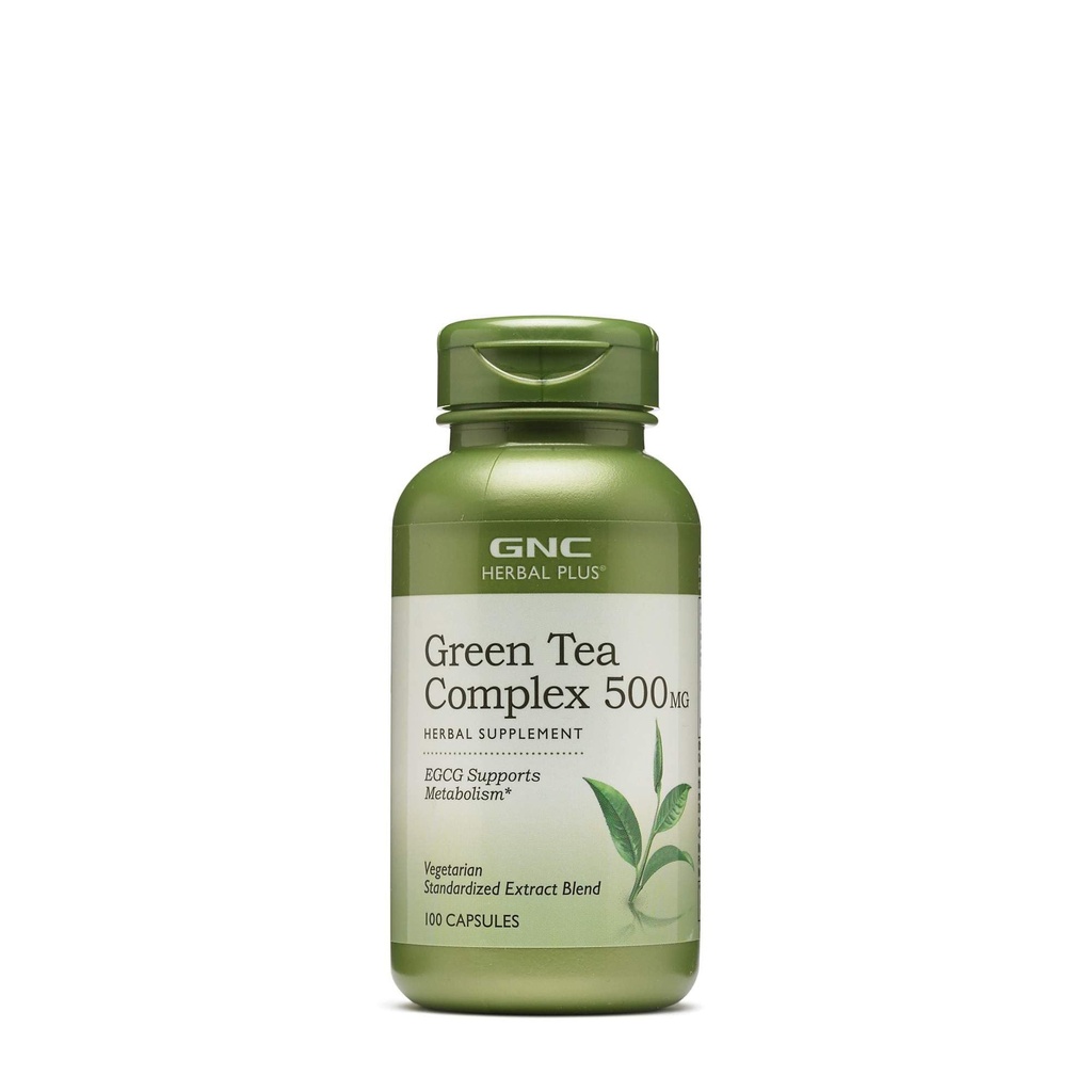 GNC Herbal Plus Yeşil Çay Kompleksi 500 mg Supplement, Vegetarian, Supports Metabolism, 100 Hizmet