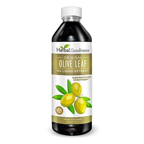 Herbal Goodness Zeytin Broşürü Sıvı 12oz - Super Strength Formula, Supports Skin Health - Polyfenoles Suplementos (1 Şişe)