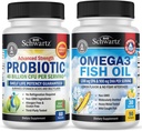 Triple Strength Omega 3 Fish Oil Softgels (1 Ay Supply) Plus 40 Milyar CFU Daily Probiyotik Supplement (1 Ay Supply)