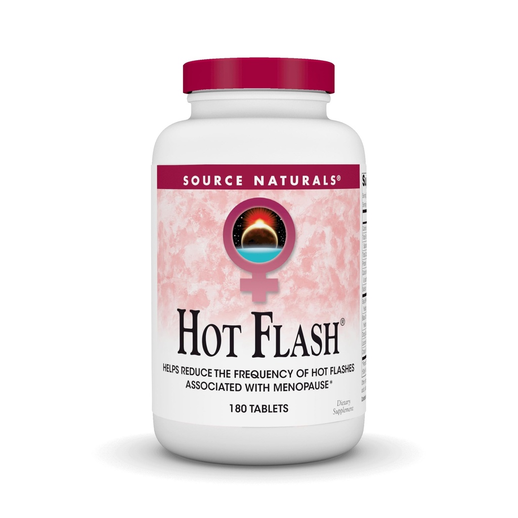 Source Naturals Hot Flash - Menopause ile İlgili Hot Flashes Frekansını Azaltın, Non-GMO Soy - 180 Tablet - 60 Gün Supply