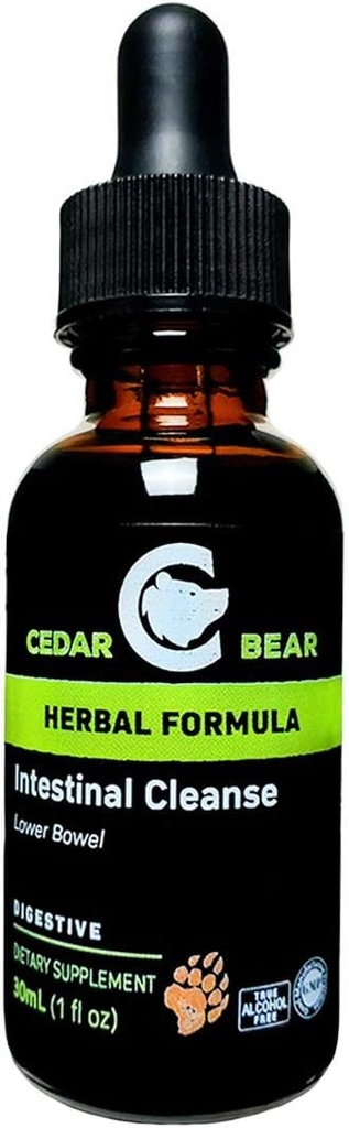 Cedar Bear Intestinal Bir Sıvı Herbal Supplement Bu Moderates The Environment of The Digestive System, Allowing Beneficial Flora to Flourish 1 Fl Oz Oz