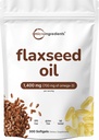 Flaxseed Oil 1400 mg Softgels, 300 Counts | w/ 700 mg ALA Omega 3, Cold Pressed, Rich in Fatty Acids, Alpha Linolenic Acid, Support Heart Health & Immune System | Non-GMO, No Gluten - 300 Servisler