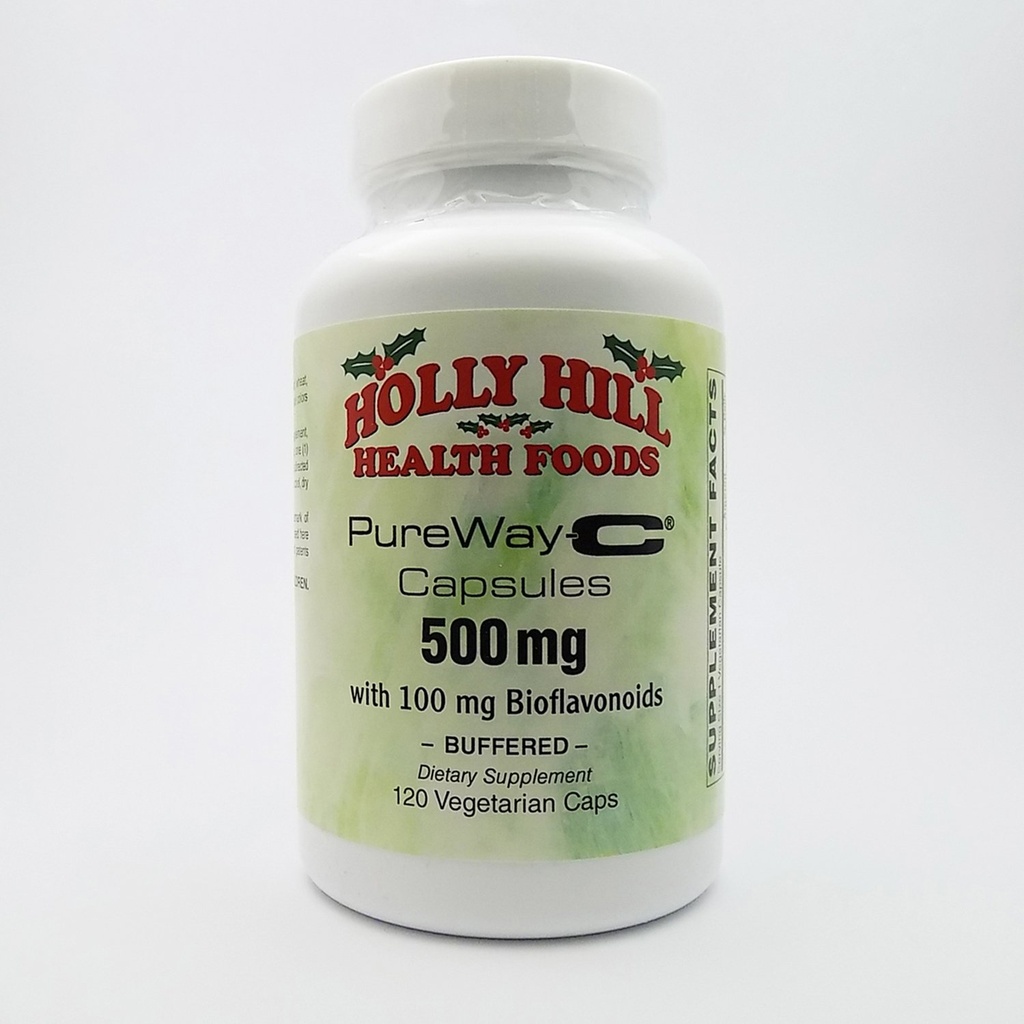 Holly Hill Health Foods, Pure Way-C 500 MG 100 MG Bioflavonoyaklar, Buffered, 120 Vegetarian Capsules