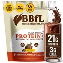 BBfL Plant-Based Protein Shake – 21g Vegan protein, Cocoa + Apple Cider Vinegar, Prebiyotiks, Digestive Enzymes, Supports Gut Health – All-in-One Shake for Women & Men (15 Servisler, Cocoa Cream)