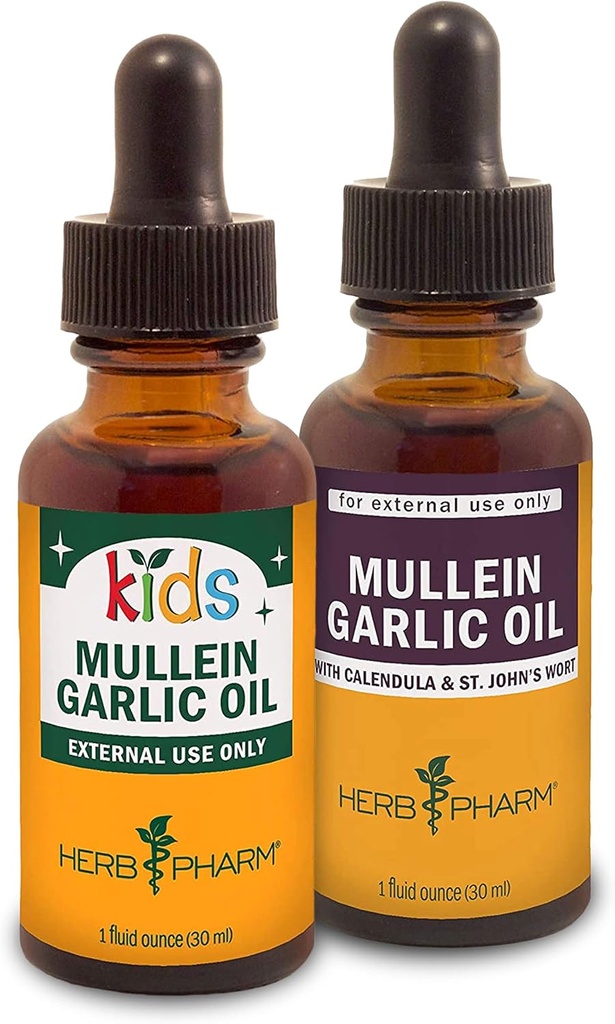 Herbm Phar Mullein Oil Oil, 1 Oz ve Kids Mullein, Oil, 1 Oz Herbal Hediye seti